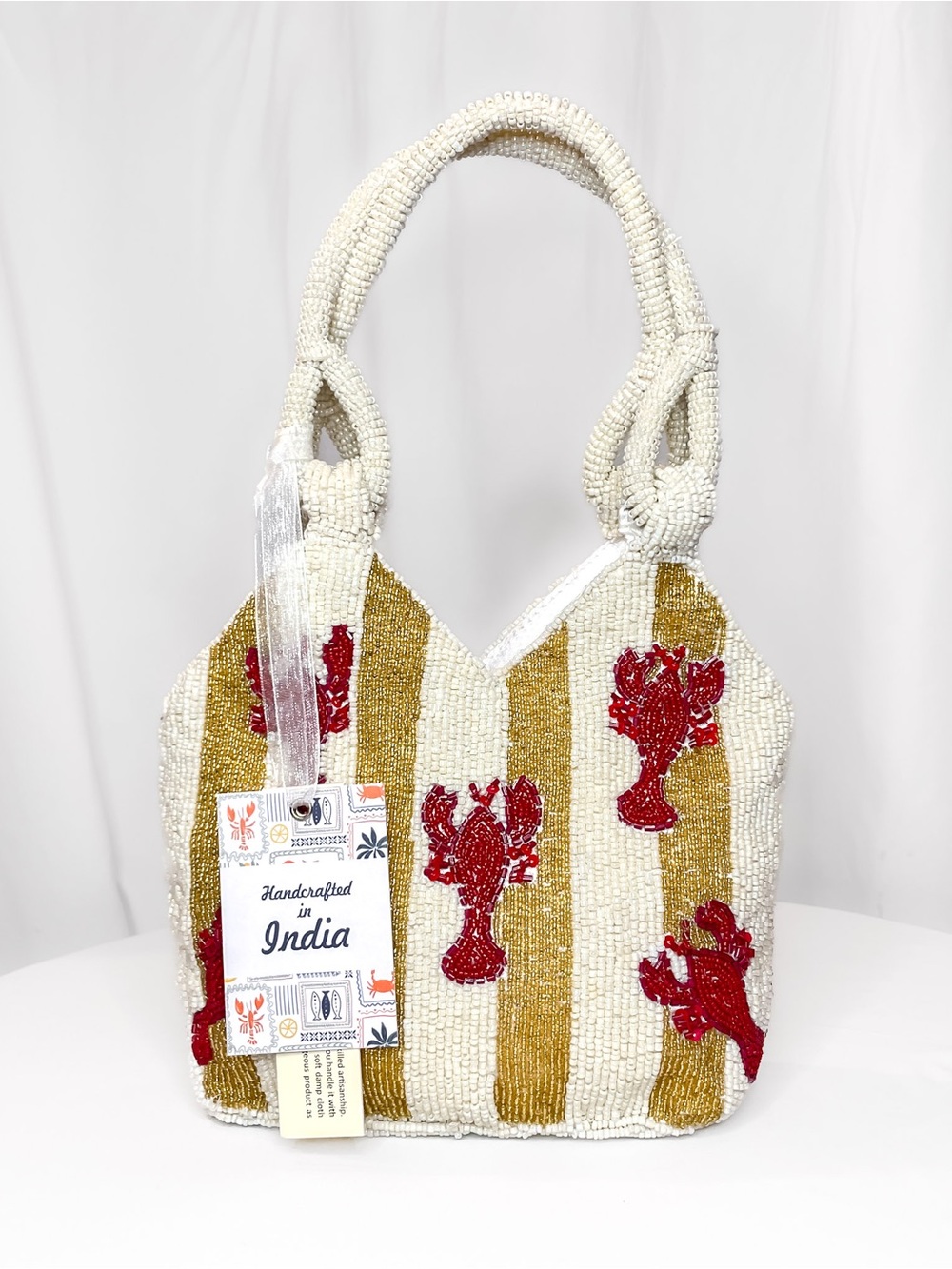 NWT Beaded Lobster Stripe Purse Bag